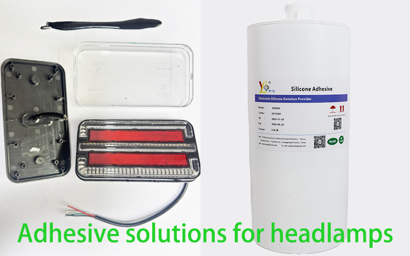 Adhesive solutions for headlamps